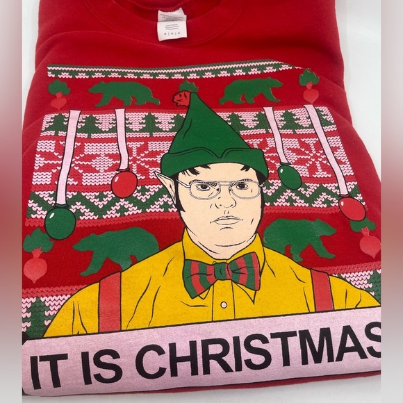 Dwight from the Office Elf Christmas Sweater - ugly Christmas sweater size M - Picture 3 of 8